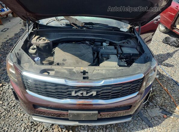 5XYP34HC7NG232379 2022 KIA TELLURIDE Бордовый Вид подкапотного пространства