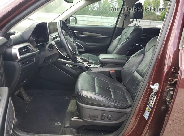 5XYP34HCXLG034053 2020 KIA TELLURIDE Burgundy Front interior view