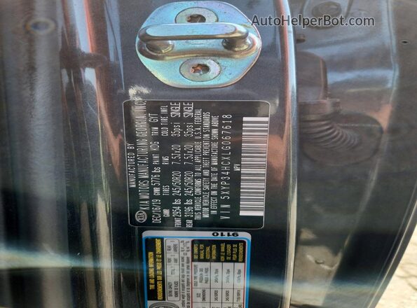 5XYP34HCXLG067618 2020 KIA TELLURIDE Gray სალონის 360-გრადუსიანი ხედი