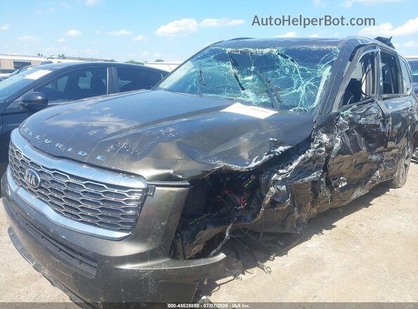 5XYP34HCXMG182513 2021 KIA TELLURIDE Gray Առջևի ձախ երեք քառորդ տեսարան