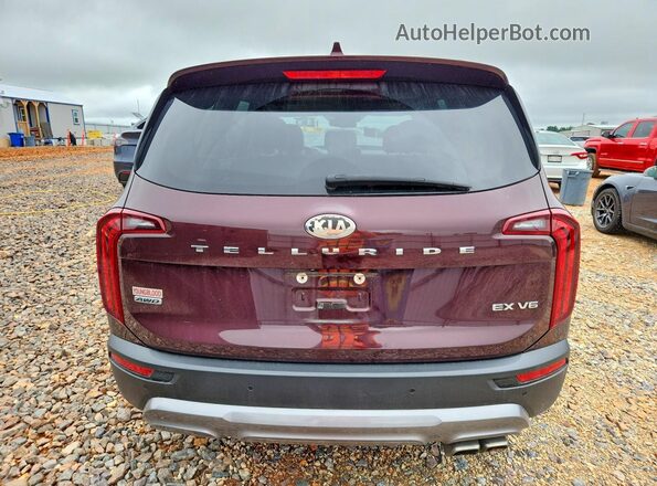 5XYP3DHC0LG024938 2020 KIA TELLURIDE Maroon Вид ззаду