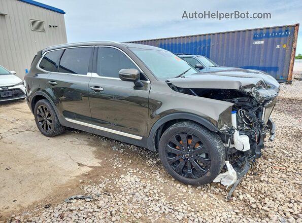 5XYP3DHC4MG113753 2021 KIA TELLURIDE Коричневый Передняя правая четверть