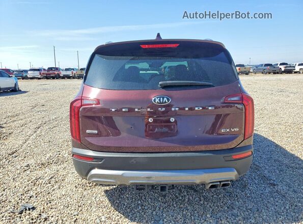 5XYP3DHC9LG068193 2020 KIA TELLURIDE Maroon უკანა ხედი