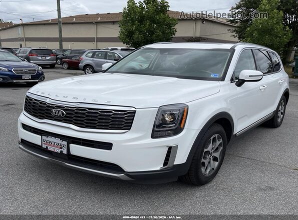 5XYP3DHCXLG012960 2020 KIA TELLURIDE White Առջևի ձախ երեք քառորդ տեսարան