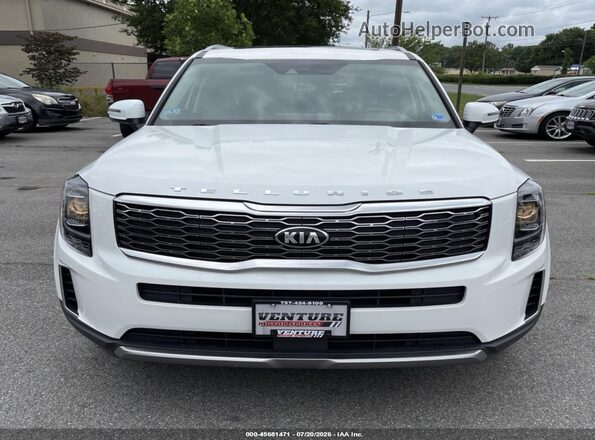5XYP3DHCXLG012960 2020 KIA TELLURIDE White Առջևի վահանակի տեսք