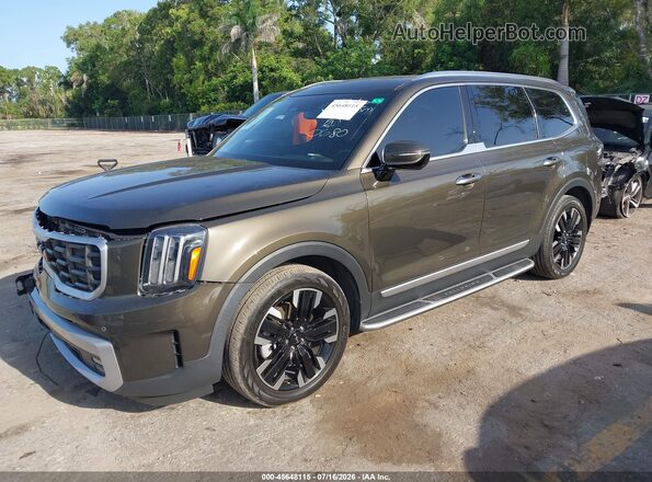5XYP54GC1RG440680 2024 KIA TELLURIDE Dark Brown წინა მარცხენა ხედი სამი მეოთხედიდან