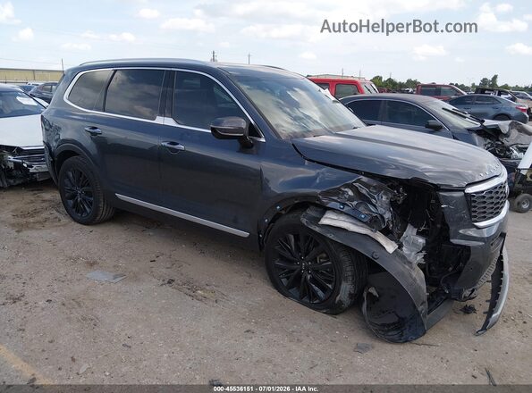 5XYP54HC3MG130392 2021 KIA TELLURIDE Серый Вид задней части салона