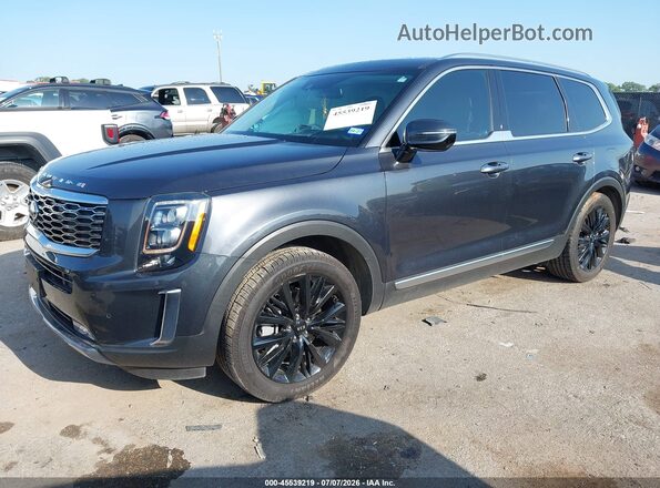 5XYP54HC6MG161054 2021 KIA TELLURIDE Gray წინა მარცხენა ხედი სამი მეოთხედიდან