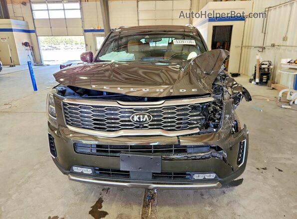 5XYP54HC8LG025944 2020 KIA TELLURIDE Зеленый Вид спереди