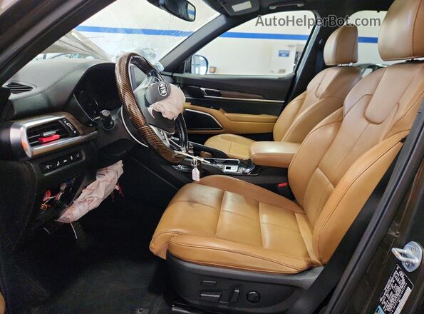 5XYP54HC8LG025944 2020 KIA TELLURIDE Зеленый Вид салона спереди