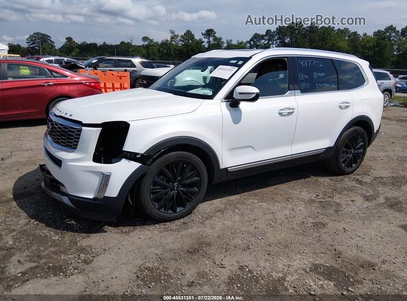 5XYP54HC8LG079132 2020 KIA TELLURIDE White წინა მარცხენა ხედი სამი მეოთხედიდან