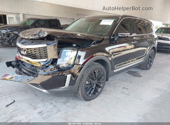 5XYP54HCXNG275639 2022 KIA TELLURIDE Black Vista tres cuartos delantera izquierda