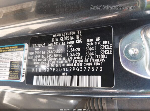 5XYP5DGC7PG377579 2023 KIA TELLURIDE Beige Widok komory silnika