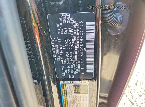 5XYP5DGC8RG421415 2024 KIA TELLURIDE Black Widok naklejki z numerem VIN