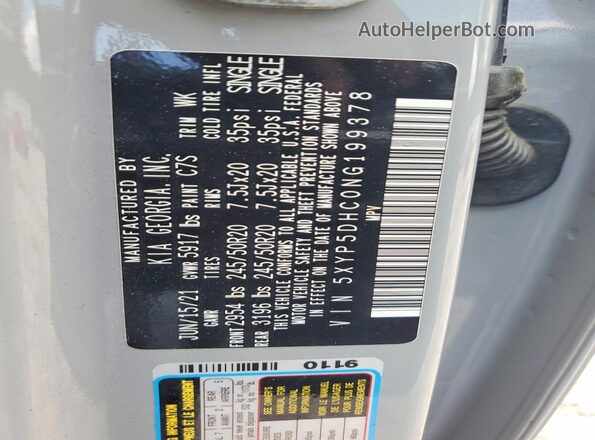 5XYP5DHC0NG199378 2022 KIA TELLURIDE Gray 360 interior view
