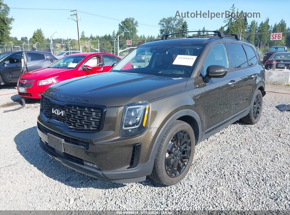 5XYP5DHC1NG243372 2022 KIA TELLURIDE Gray წინა მარცხენა ხედი სამი მეოთხედიდან