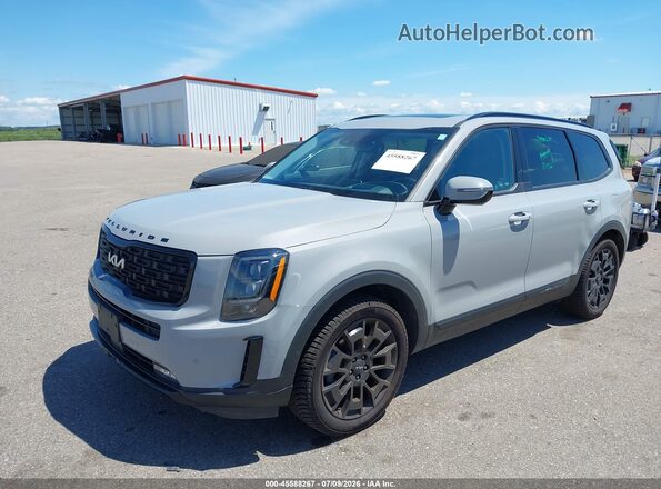5XYP5DHC5NG302634 2022 KIA TELLURIDE Gray წინა მარცხენა ხედი სამი მეოთხედიდან