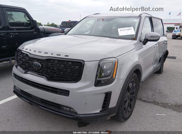 5XYP5DHC6MG149776 2021 KIA TELLURIDE Gray Vista tres cuartos delantera izquierda