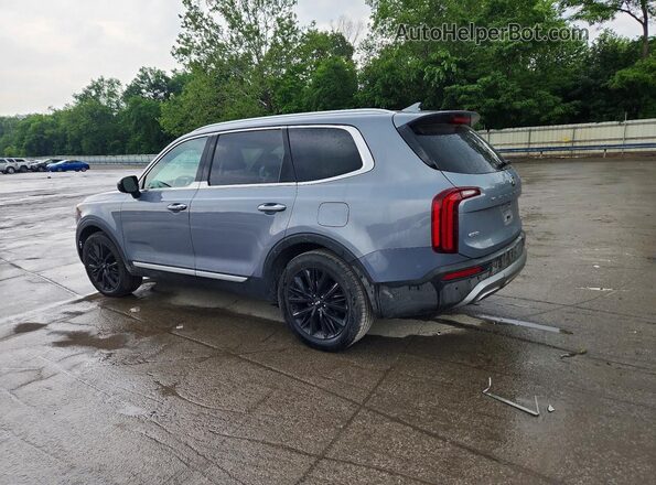 5XYP5DHC6MG166707 2021 KIA TELLURIDE Blue Trasero izquierdo