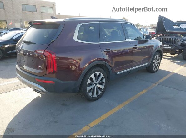 5XYP64HC2LG095324 2020 KIA TELLURIDE Burgundy Trasero derecho