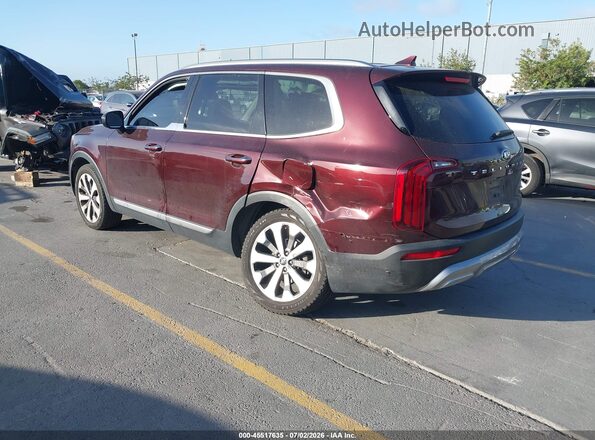 5XYP64HC2LG095324 2020 KIA TELLURIDE Burgundy Trasero izquierdo