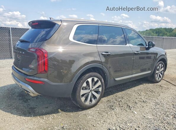 5XYP64HC3MG099142 2021 KIA TELLURIDE Коричневый Задняя правая четверть