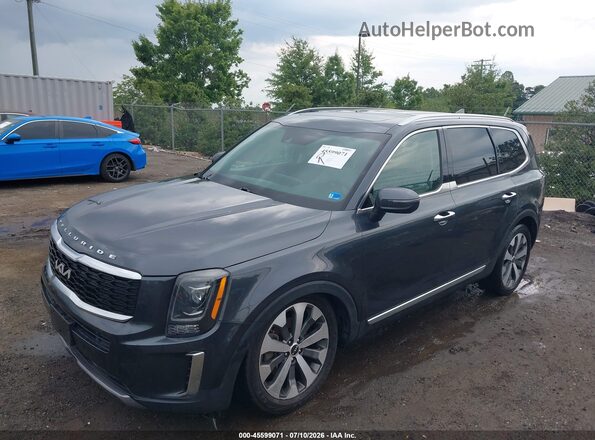 5XYP64HC4NG227325 2022 KIA TELLURIDE Gray Vista tres cuartos delantera izquierda