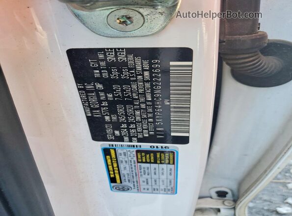 5XYP64HC9NG222699 2022 KIA TELLURIDE White Widok komory silnika