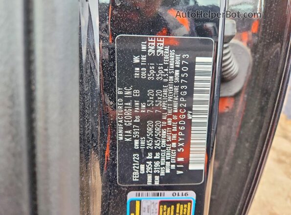 5XYP6DGC2PG375073 2023 KIA TELLURIDE Black Engine compartment view