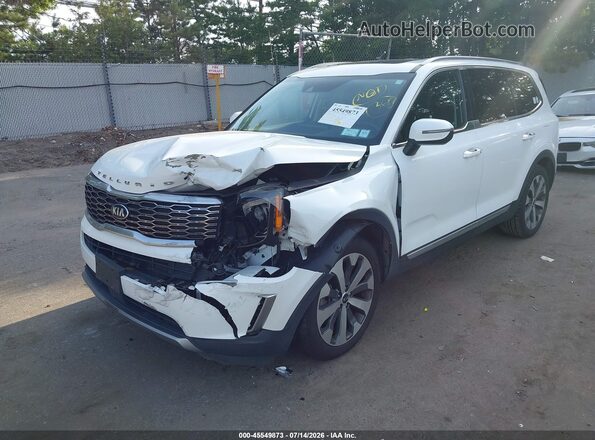 5XYP6DHC6LG037927 2020 KIA TELLURIDE White Vista tres cuartos delantera izquierda
