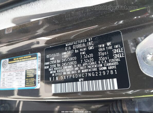 5XYP6DHC7NG229781 2022 KIA TELLURIDE Коричневый Вид подкапотного пространства