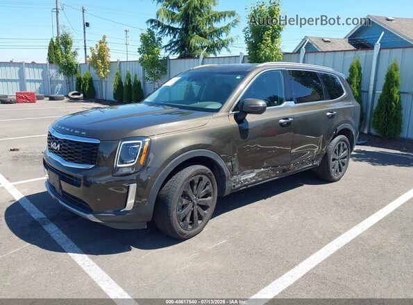 5XYP6DHC7NG229781 2022 KIA TELLURIDE Коричневый Передняя левая четверть
