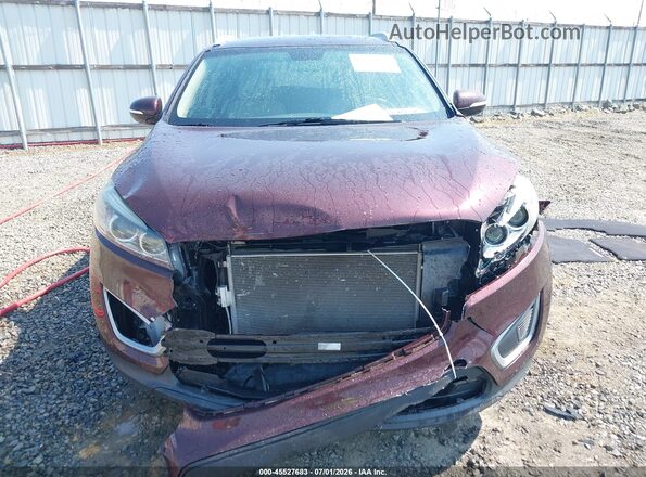 5XYPG4A37JG361067 2018 KIA SORENTO Maroon Вид щитка приладів