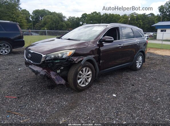 5XYPG4A39GG009553 2016 KIA SORENTO Бордовый Передняя левая четверть