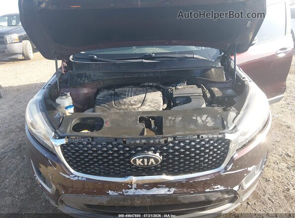 5XYPG4A52GG004213 2016 KIA SORENTO Burgundy Հետևի տեսք