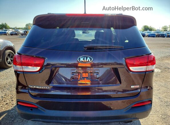 5XYPGDA11GG048751 2016 KIA SORENTO Burgundy Հետևի տեսք