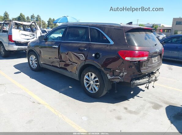 5XYPGDA31GG056091 2016 KIA SORENTO Burgundy უკანა მარცხენა