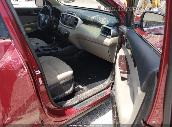 5XYPGDA34GG168643 2016 KIA SORENTO Red Вид салону спереду