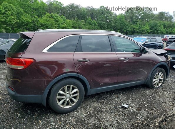 5XYPGDA35GG127082 2016 KIA SORENTO Бордовый Задняя правая четверть