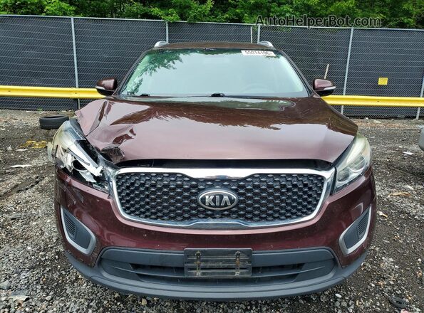 5XYPGDA35GG127082 2016 KIA SORENTO Бордовый Вид спереди