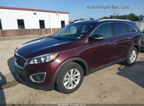 5XYPGDA38GG127643 2016 KIA SORENTO Burgundy Vista tres cuartos delantera izquierda