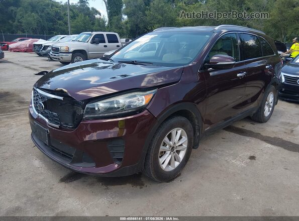 5XYPGDA52KG526266 2019 KIA SORENTO Burgundy Vista tres cuartos delantera izquierda