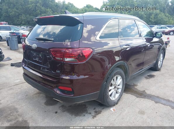 5XYPGDA52KG526266 2019 KIA SORENTO Burgundy Trasero derecho