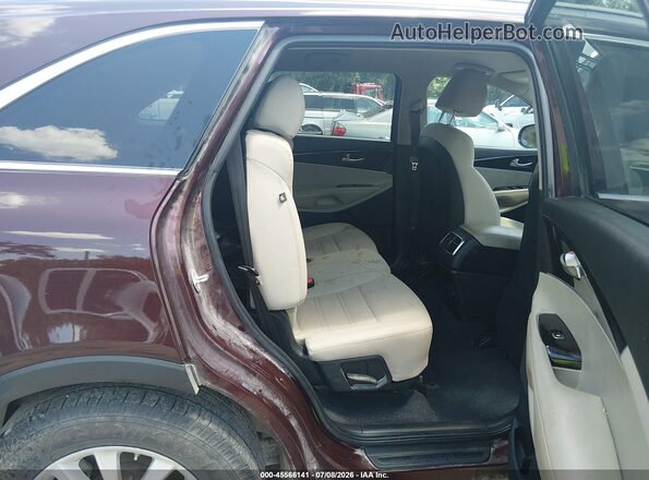 5XYPGDA52KG526266 2019 KIA SORENTO Burgundy Vista de la etiqueta del VIN