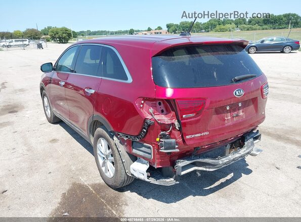 5XYPGDA56KG487939 2019 KIA SORENTO Maroon Задня ліва чверть