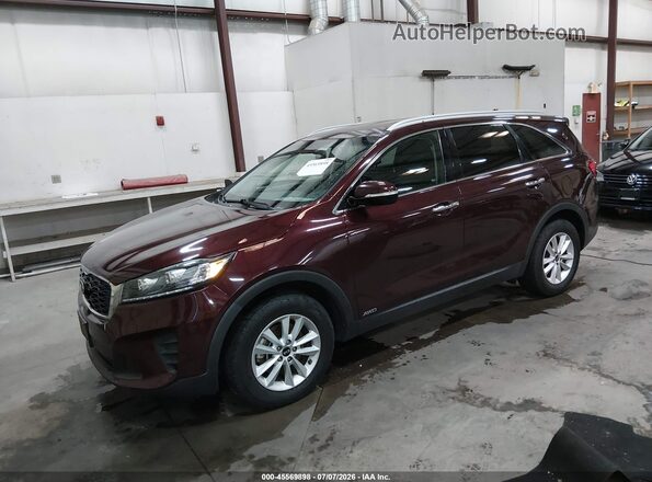 5XYPGDA5XKG478774 2019 KIA SORENTO Maroon Front left