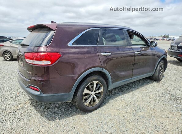 5XYPH4A13GG021130 2016 KIA SORENTO Burgundy უკანა მარჯვენა