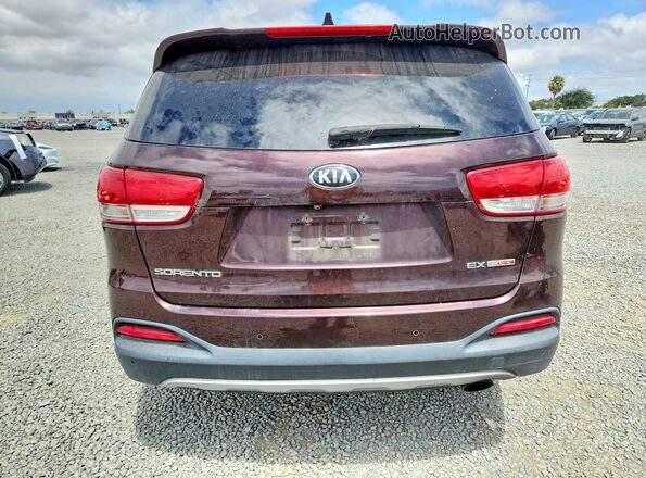 5XYPH4A13GG021130 2016 KIA SORENTO Burgundy უკანა ხედი