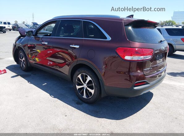 5XYPH4A13HG254264 2017 KIA SORENTO Burgundy Tył lewy