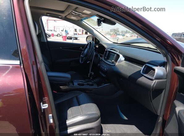 5XYPH4A13HG254264 2017 KIA SORENTO Burgundy Widok wnętrza z przodu